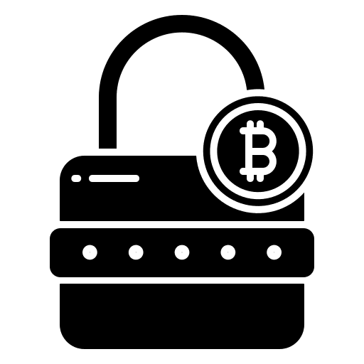 Lock lock business and finance bitcoin icon