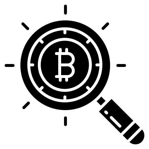 Search cryptocurrency digital money bitcoin icon