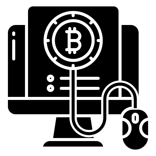 Computer bitcoin business and finance desktop pc icon