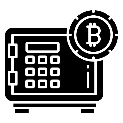 Locker business and finance safe cryptocurrency icon