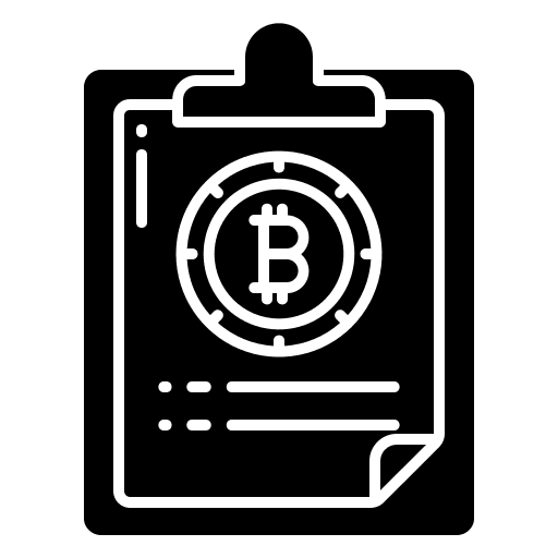 Notepad interface writing bitcoin icon
