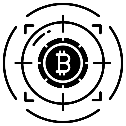 Target business and finance cryptocurrency target icon