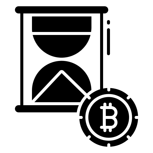 Time cryptocurrency sandclock business and finance icon