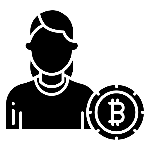 User bitcoin business and finance person icon