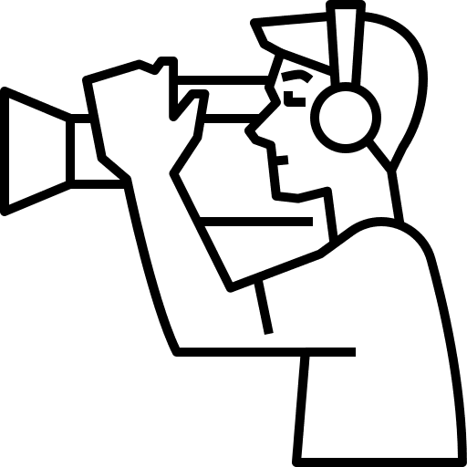 Cameraman cinematographer cinema camera user icon