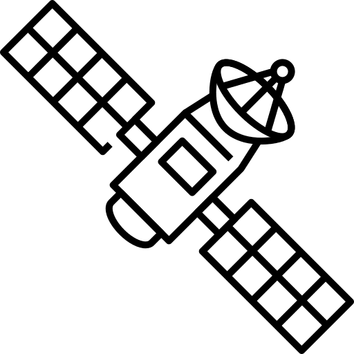 Satellite connection communications orbit icon