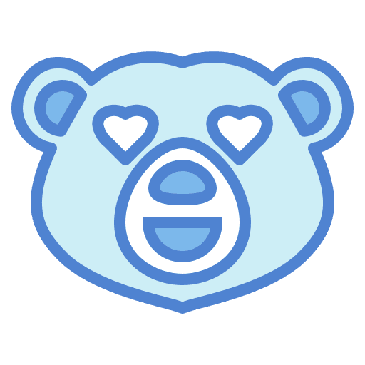 Bear emotions love animal icon Bear emotions love animal icon