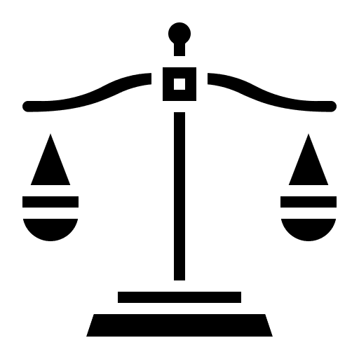 Balance scale justice judge law icon