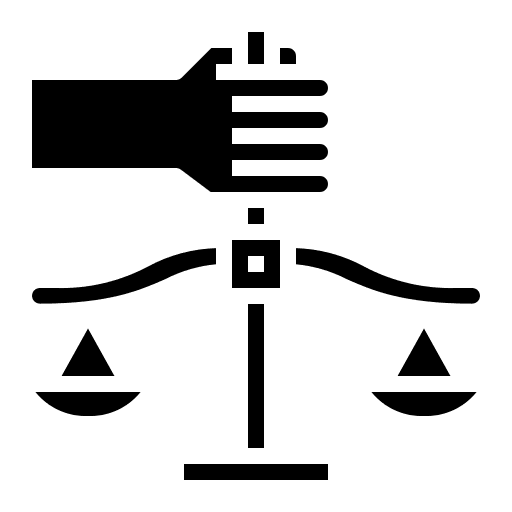 Law scale hand equality icon