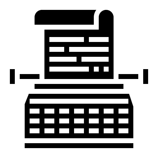 Typewriter communications content communication icon Typewriter communications content communication icon