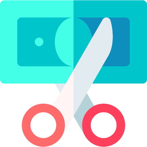 Cost bill cutting cut icon Cost bill cutting cut icon