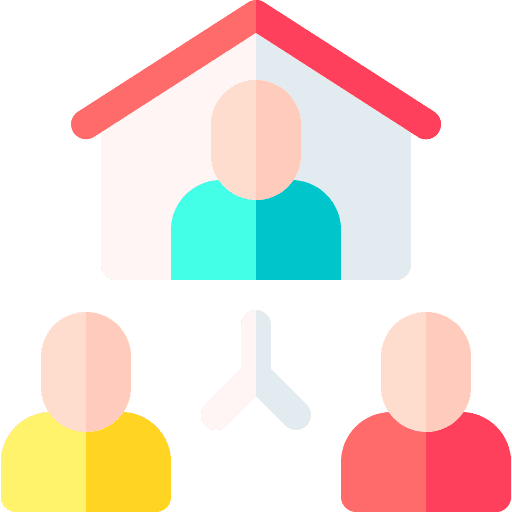 Teleworking house telework network icon Teleworking house telework network icon