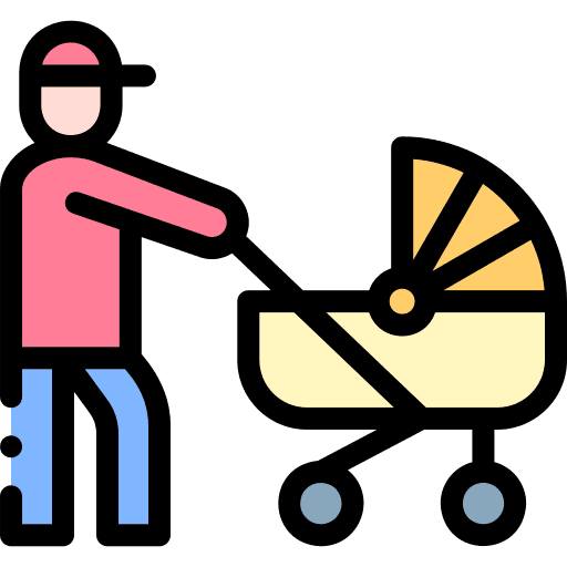 Baby stroller father kid kid and baby icon