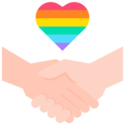 Handshake love and romance agreement lgbt icon