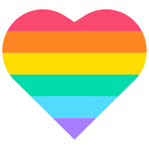 Heart pride shapes and symbols rainbow icon
