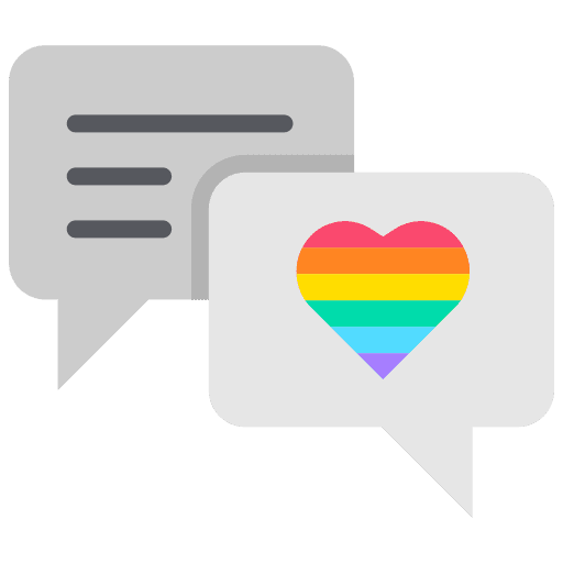 Chat bubbles love love and romance communications icon Chat bubbles love love and romance communications icon