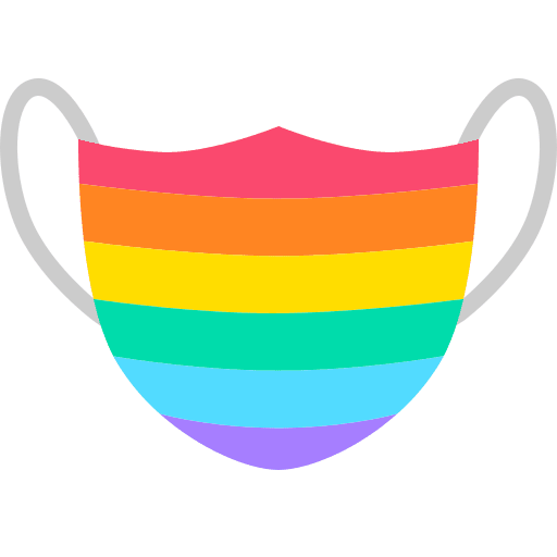Medical mask rainbow protection coronavirus icon Medical mask rainbow protection coronavirus icon