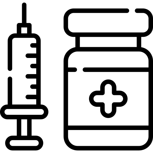Medicine drugs vaccine syringe icon