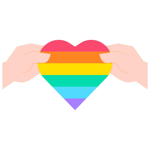 Relationship hand lgbtq heart icon Relationship hand lgbtq heart icon