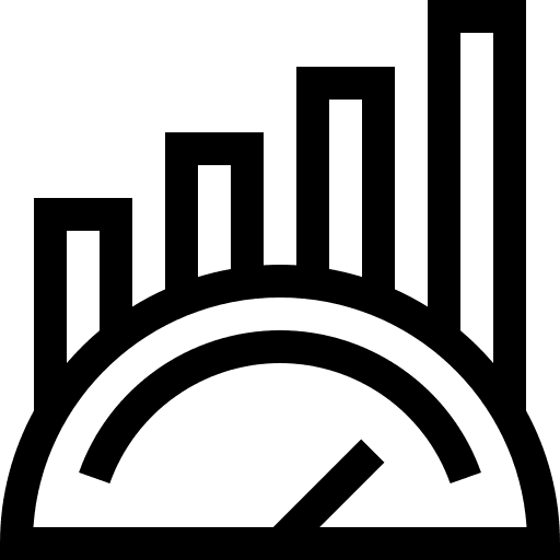 Benchmark graphic report bar chart icon
