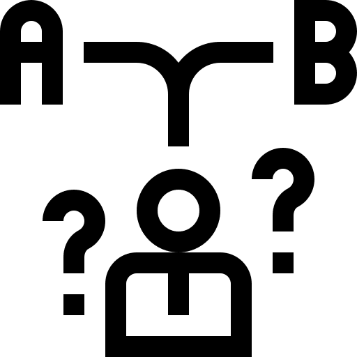 Decision making option decision making business and finance icon