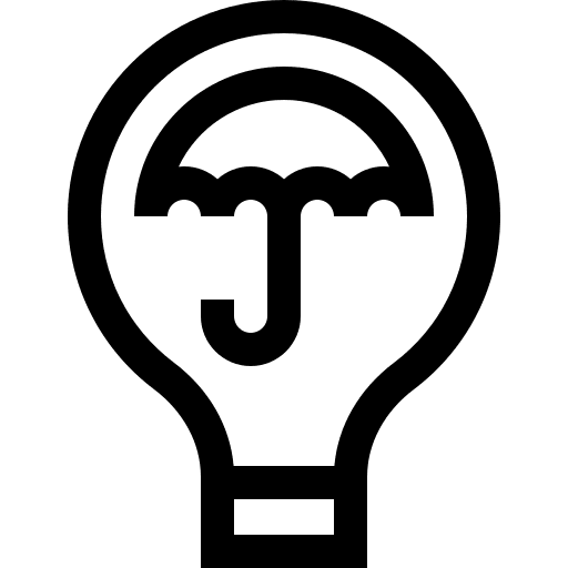Mitigation light bulb insurance protection icon Mitigation light bulb insurance protection icon