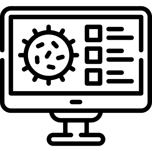 Virus computer health news icon