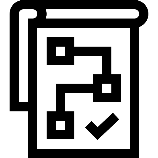 Plan check testing process icon Plan check testing process icon