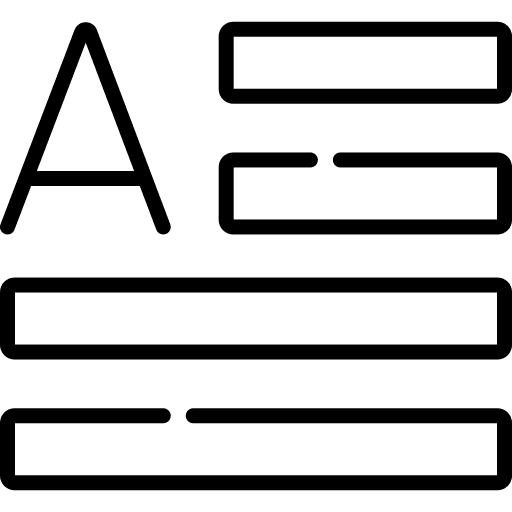 Capital letter text align miscellaneous signs icon