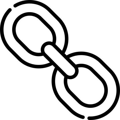 Hyperlink linked multimedia chain icon