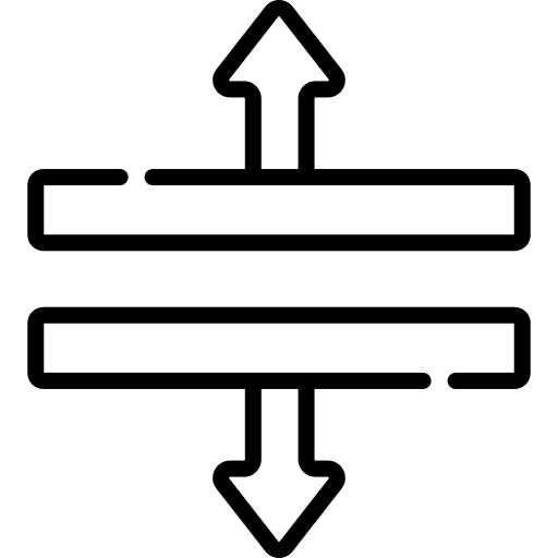Space lines distance text icon