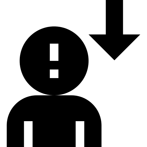Human error human error business and finance decrease icon
