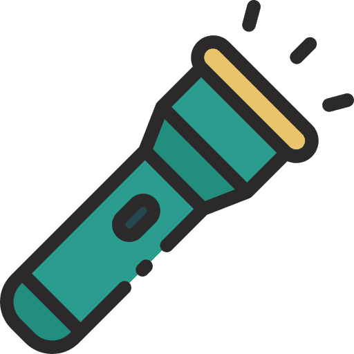 Torches illumination flashlight light icon