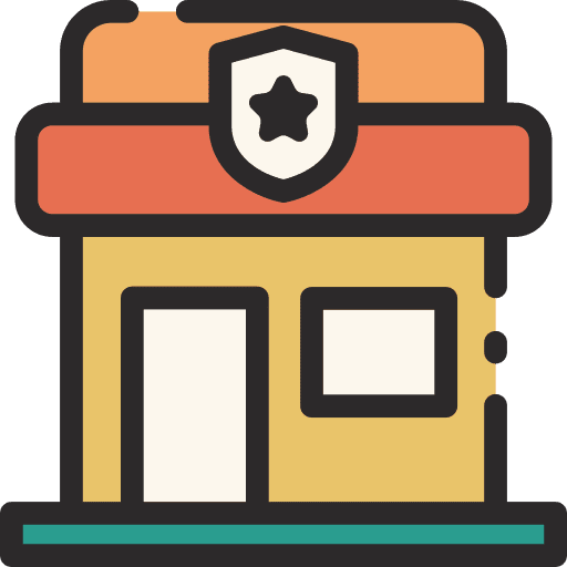 Police station police station architecture and city map icon Police station police station architecture and city map icon