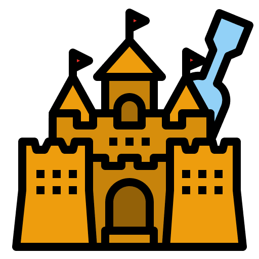 Sand castle summertime sand castle sand toy icon