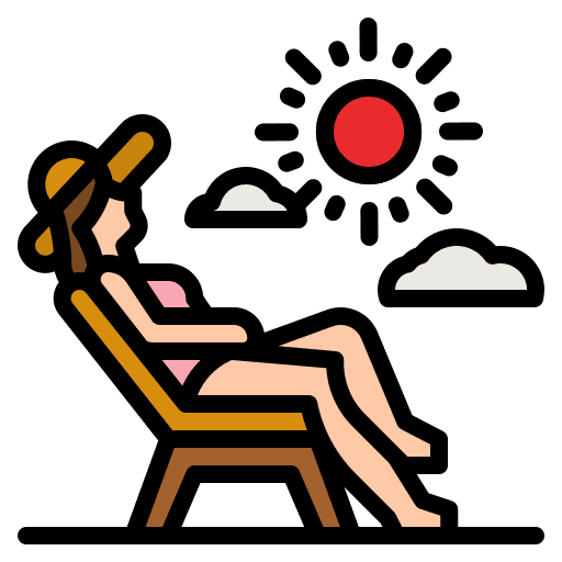 Tanning chill people tanning icon