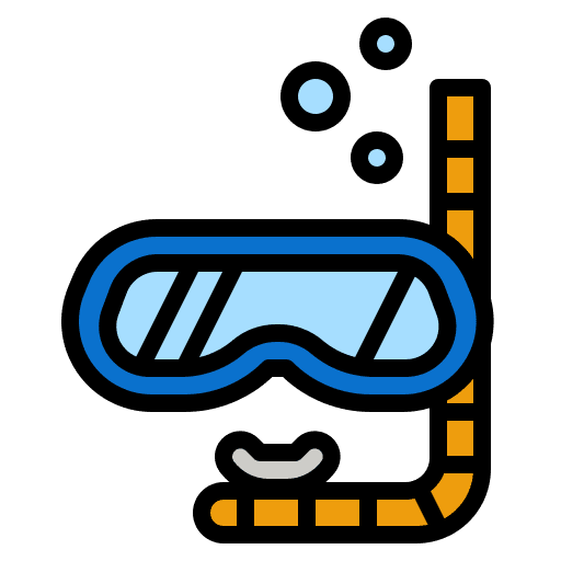 Snorkel sports and competition diving mask sport equipment icon