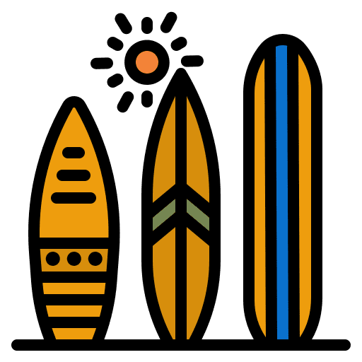 Surfboard sports and competition equipment beach icon Surfboard sports and competition equipment beach icon