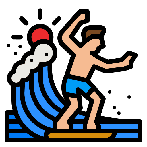 Surfer water sports holidays sports and competition icon Surfer water sports holidays sports and competition icon
