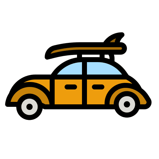 Car transportation surfboard vehicle icon Car transportation surfboard vehicle icon