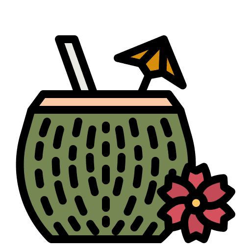 Coconut water straw coconut drink cocktails icon Coconut water straw coconut drink cocktails icon