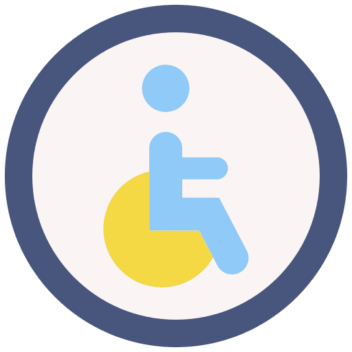 Disabled wheelchair signal inclusive icon Disabled wheelchair signal inclusive icon