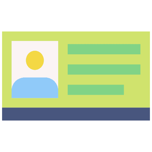 Identification card id card user driving license icon