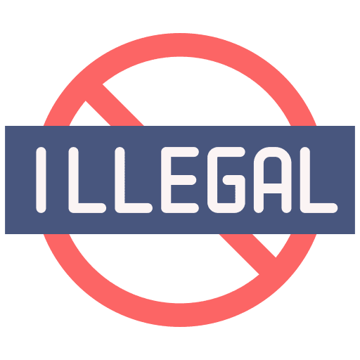 Illegal signaling illegal sign icon