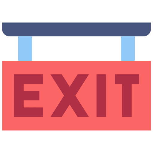 Exit door signaling emergency icon Exit door signaling emergency icon