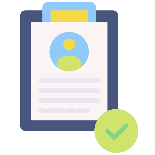 Checking paper done checklist icon Checking paper done checklist icon