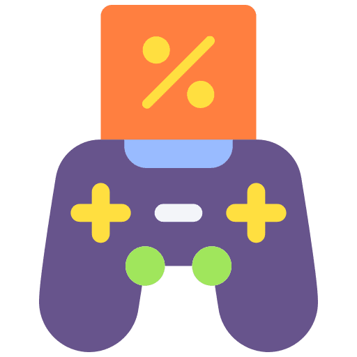 Discount video console gaming sale icon Discount video console gaming sale icon