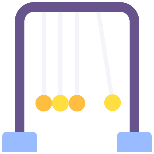 Newtons cradle pendulum study physics icon Newtons cradle pendulum study physics icon