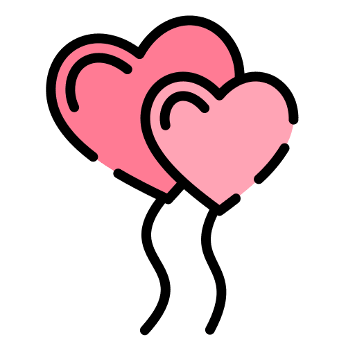 Balloon hearts birthday celebration love icon Balloon hearts birthday celebration love icon