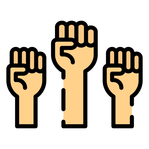 Protest rights courage power icon Protest rights courage power icon